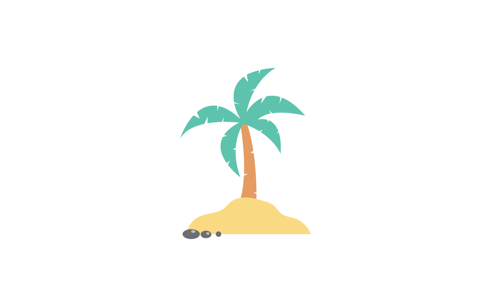 Coconut tree beach logo icon template