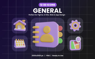 General 3D Icon Pack Design