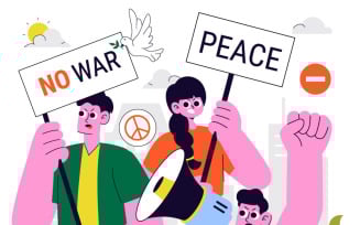 10 Anti War Resistance Demonstration Illustration