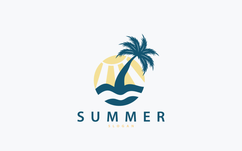 Inspiration Logo Design Summer Beach Ocean V1 Logo Template