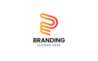 Letter P typography company logo-973