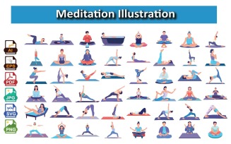 Meditation Illustration Pack | Mindfulness, Yoga, and Inner Peace Designs