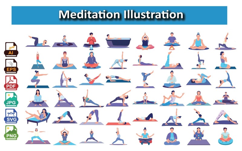 Meditation Illustration Pack | Mindfulness, Yoga, and Inner Peace Designs