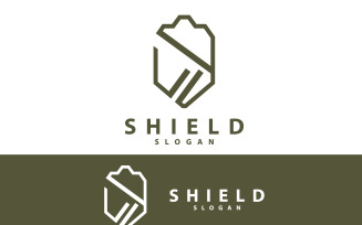 Simple Security Shield Logo Design Vector V12
