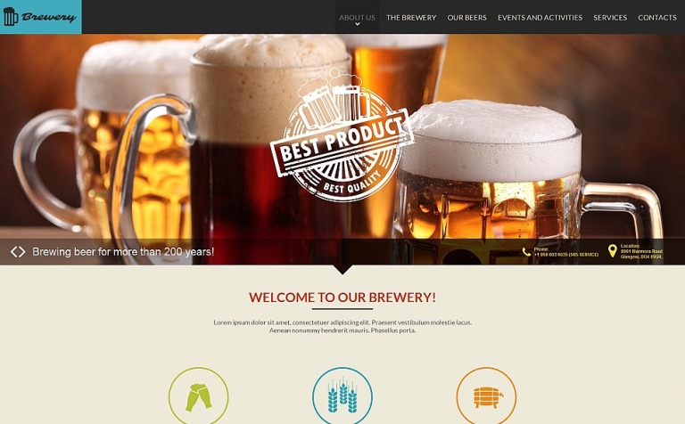 Brewery Premium Moto CMS HTML Theme Big Screenshot Brewery Moto CMS HTML Template New Screenshots BIG