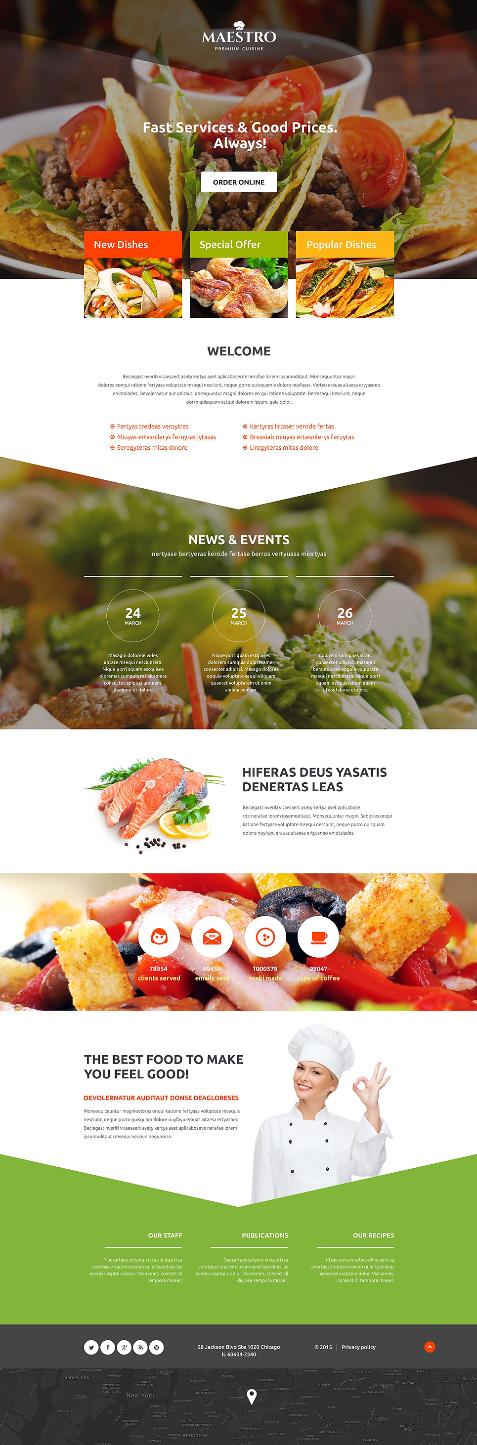 Cafe and Restaurant Responsive Landing Page Template New Screenshots BIG