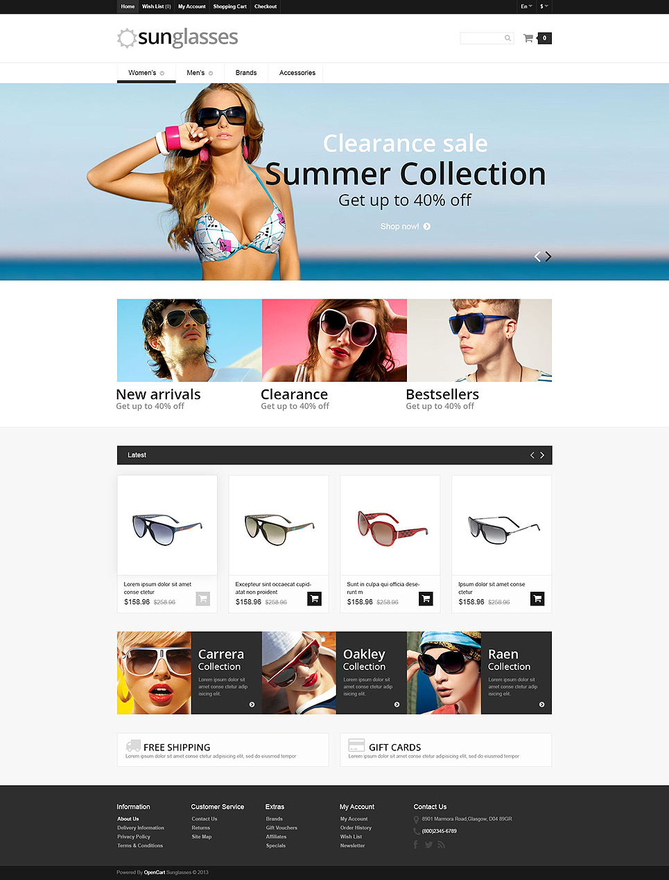 Eye Glasses Responsive OpenCart Template New Screenshots BIG