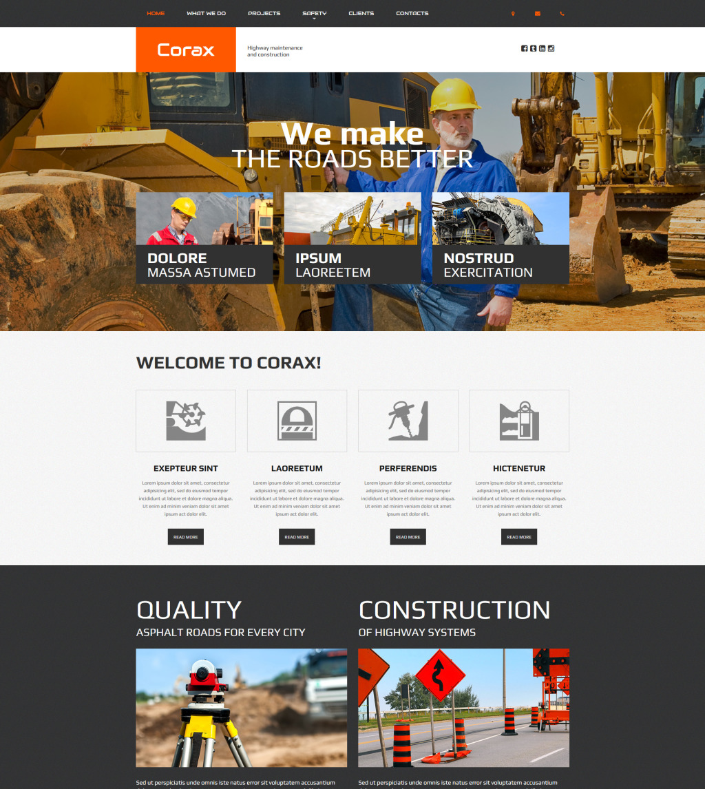 Build a Website for Road Engineering Company | Responsive Moto CMS 3 ...