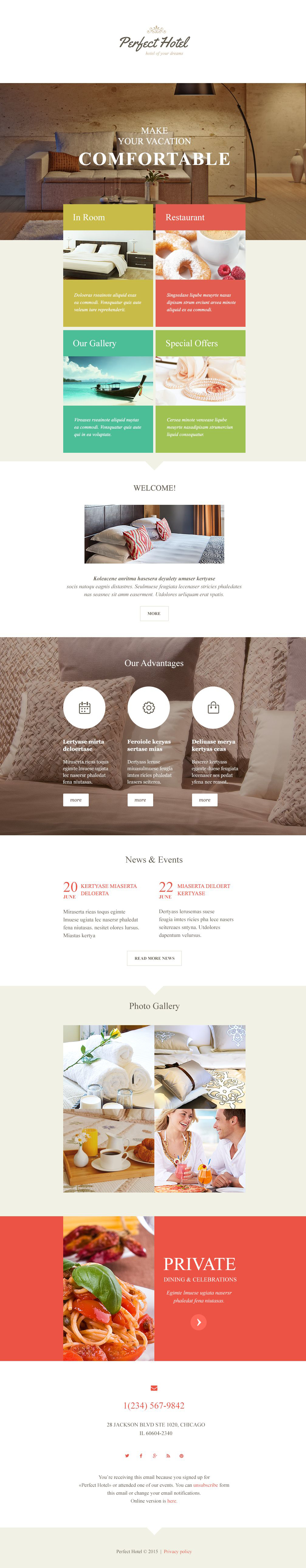 Plantilla De Boletín De Noticias Responsive para Sitio de Hoteles #54694 - captura de pantalla