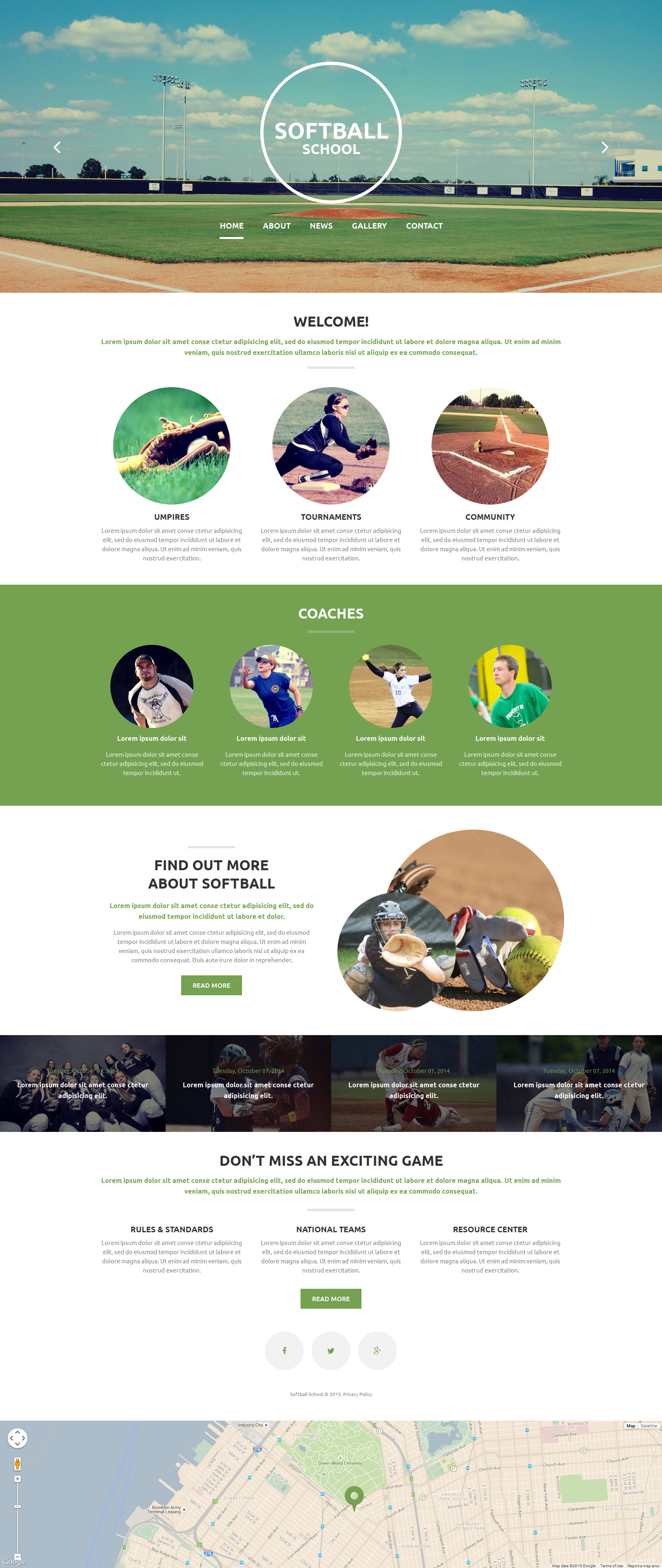 Plantilla Web "Softball School" #54699
