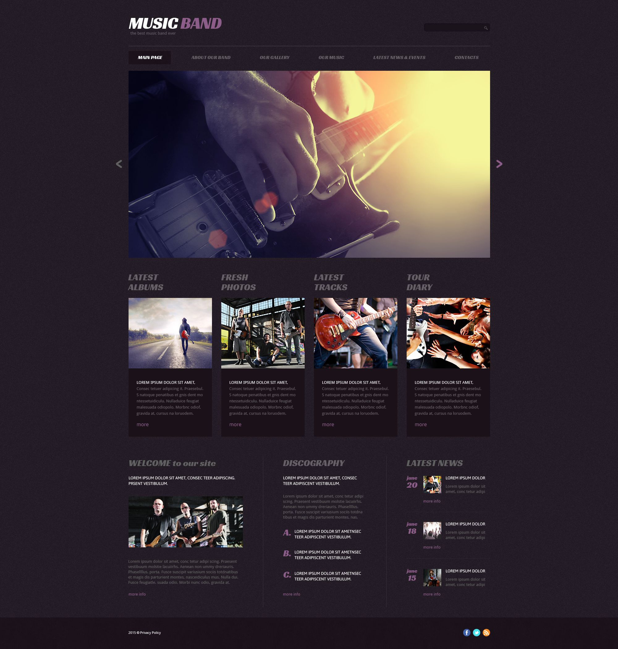 Responsive Music Templates Wordpress #54646 - Ekran resmi