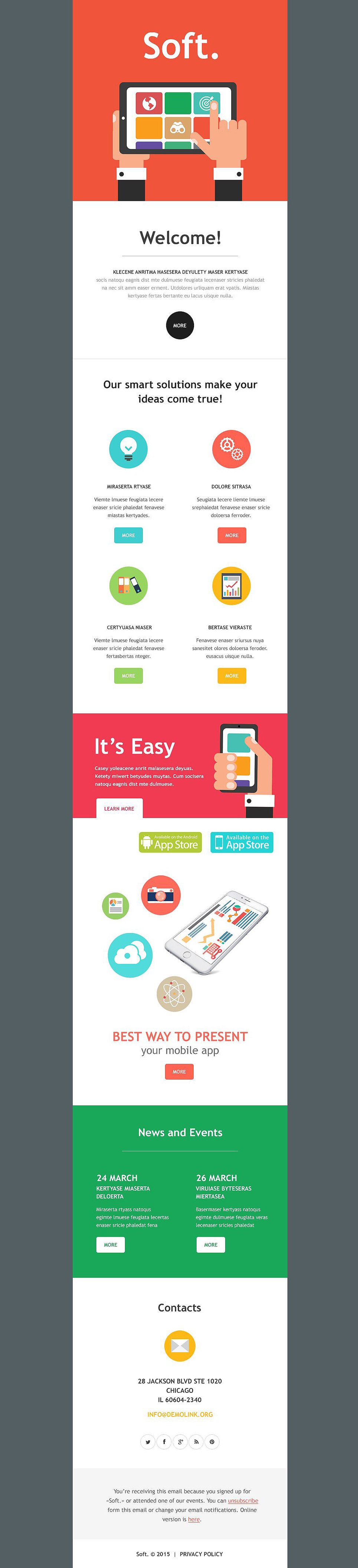 Software Company Responsive Newsletter Template New Screenshots BIG