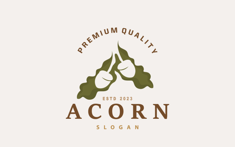 Acorn Logo Nut Design Oak Simple Vector V10 Logo Template