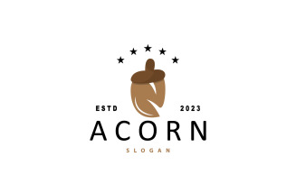 Acorn Logo Nut Design Oak Simple Vector V1