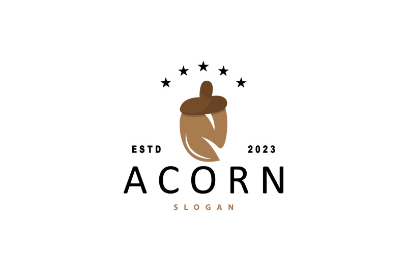 Acorn Logo Nut Design Oak Simple Vector V1 Logo Template