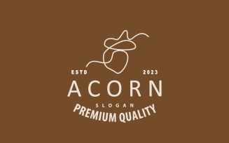 Acorn Logo Nut Design Oak Simple Vector V4