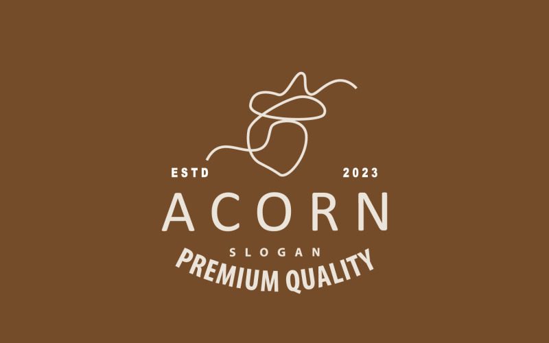 Acorn Logo Nut Design Oak Simple Vector V4 Logo Template