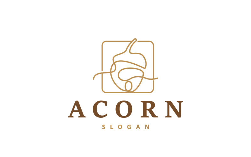 Acorn Logo Nut Design Oak Simple Vector V5 Logo Template