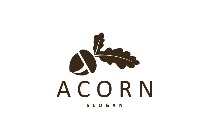 Acorn Logo Nut Design Oak Simple Vector V8 Logo Template