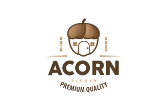 Acorn Logo Nut Design Oak Simple Vector V9