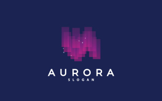 Aurora Light Wave Sky View Logo Design V6