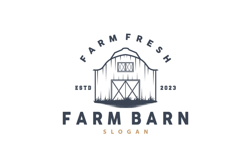 Barn Farm Logo Minimalist Rustic Design V2 Logo Template