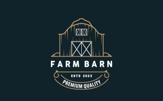 Barn Farm Logo Minimalist Rustic Design V3