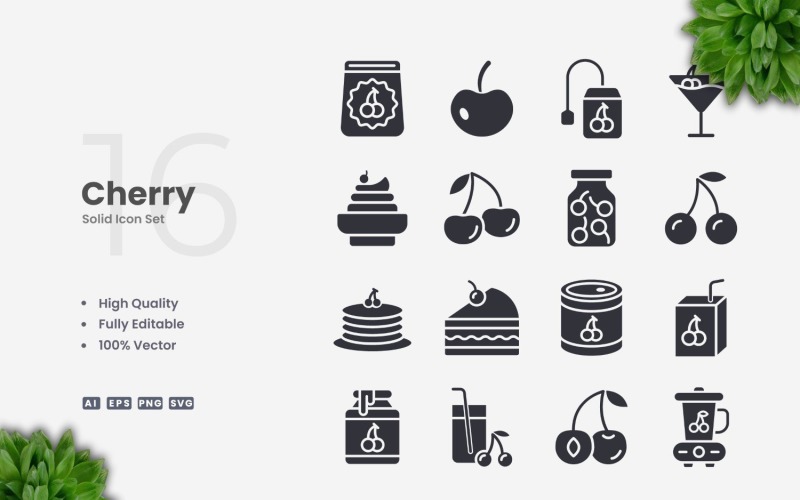 16 Chocolate Solid Icons Set Icon Set