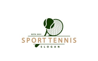 Tennis Logo Design Sport Silhouette Illustration V1