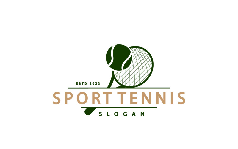 Tennis Logo Design Sport Silhouette Illustration V1 Logo Template