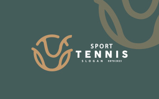 Tennis Logo Design Sport Silhouette Illustration V4