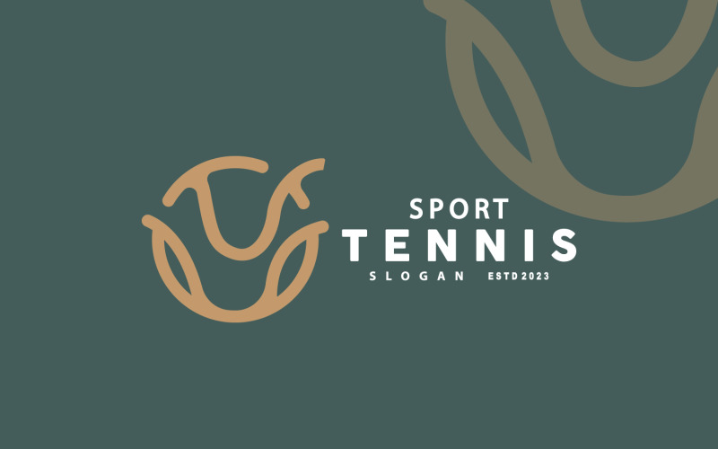 Tennis Logo Design Sport Silhouette Illustration V4 Logo Template