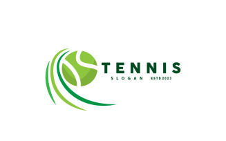 Tennis Logo Design Sport Silhouette Illustration V5