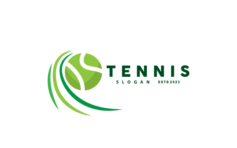 Tennis Logo Design Sport Silhouette Illustration V5 Logo Template