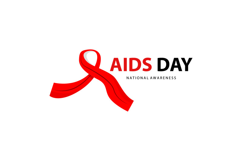 World Aids Day Design Simple Aids Ribbon V5 Logo Template