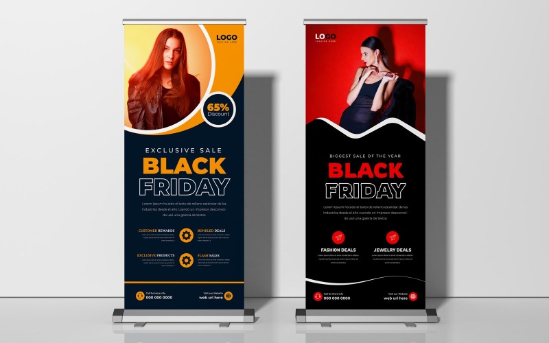 Black Friday Sale Roll Up Banner Standee Ver-1 Corporate Identity