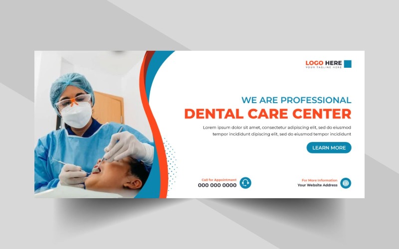 Dental Care Center Facebook Cover Banner Ver-1 Social Media