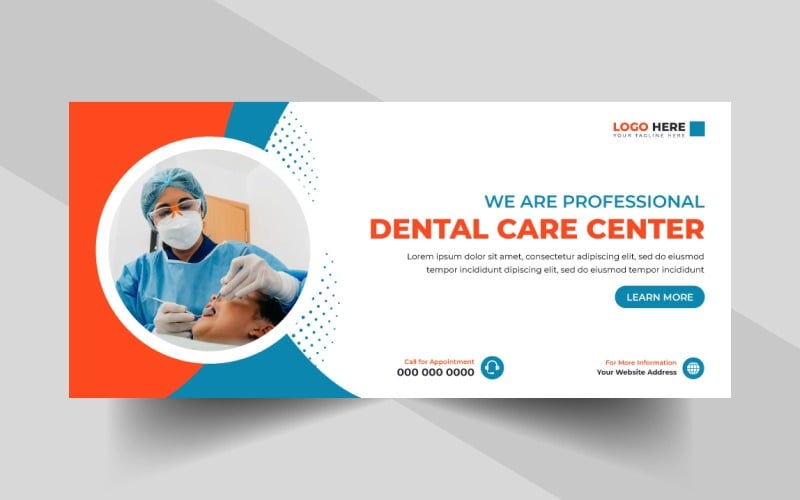 Dental Care Center Facebook Cover Banner Ver-2 Social Media