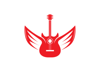 Guitar and Wing Logo Template