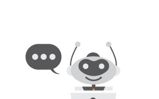 Modern Chatbot Robot Icon for AI Support Service | Flat Design Vector Illustration