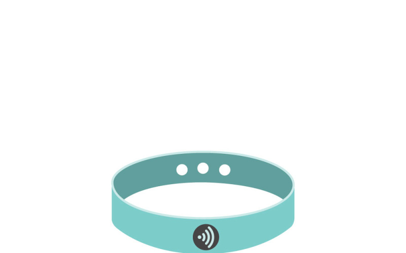 Modern NFC Smart Bracelet Icon for Wearable Tech UI Design Vector Graphic