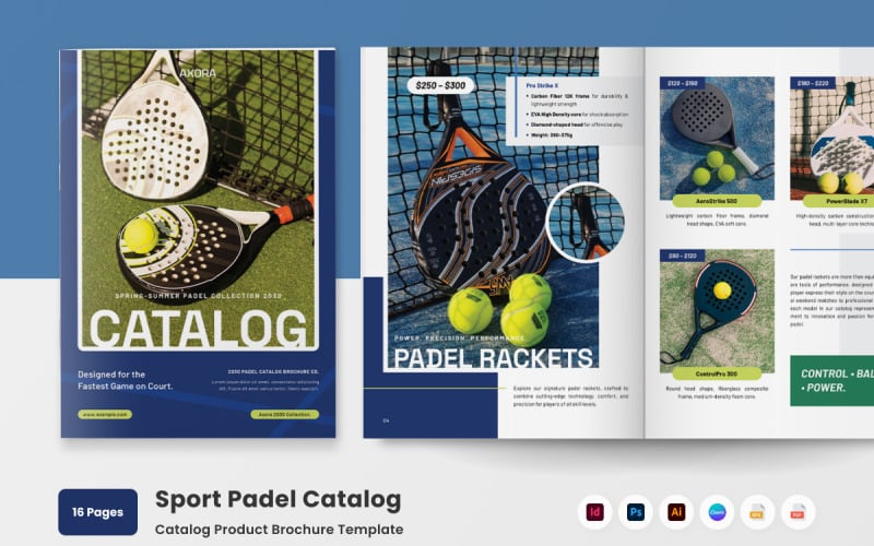 Padel Sport Product Catalog Magazine Template