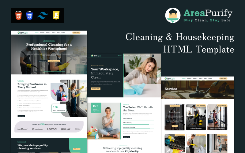 AreaPurify – Cleaning Services & Maintenance HTML Template Website Template