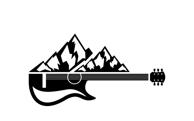 Guitar and Mountain Logo Template