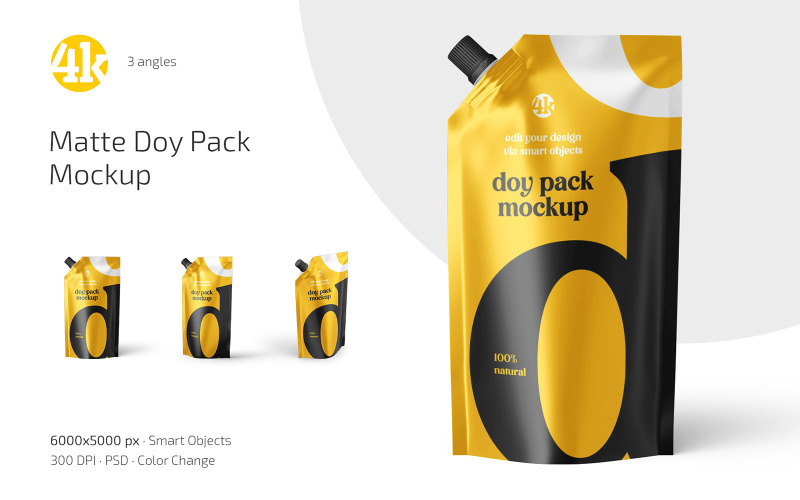 Matte Doy Pack Mockup PSD Template Product Mockup