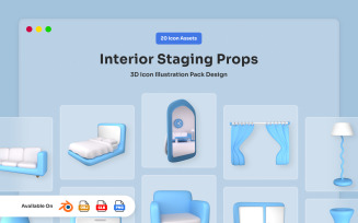 Modern Interior 3D Icon Pack