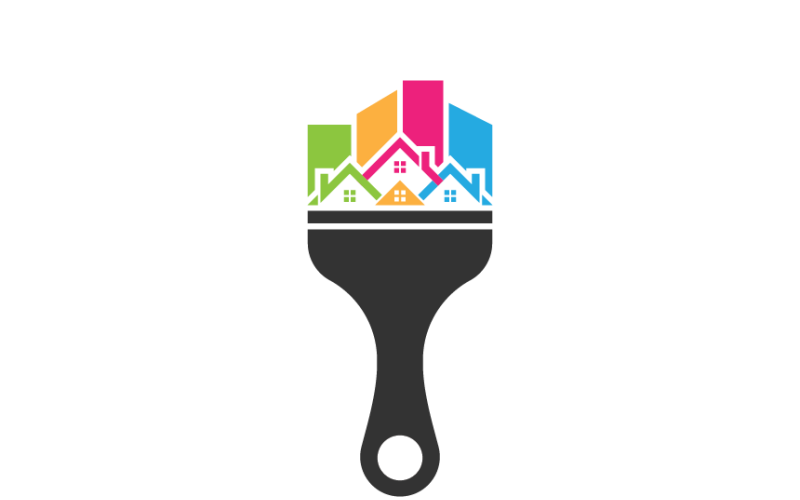 Paint Brush and City Logo Template