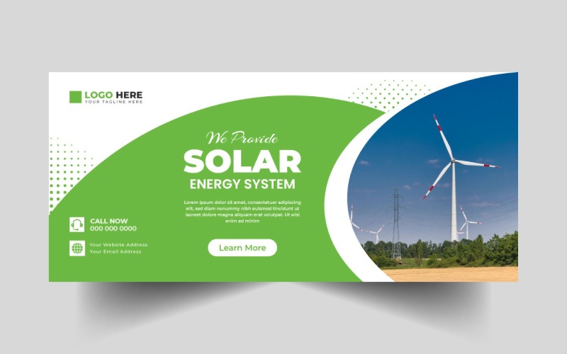 Solar Energy Facebook Cover Banner Template Ver-1 Social Media
