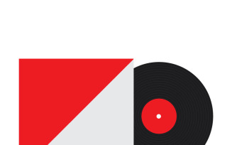 Vintage Vinyl Record Mockup with Cover Template - Realistic Side View Design