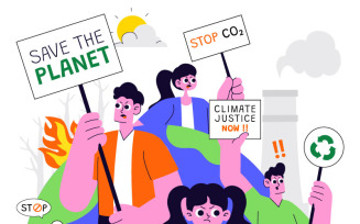 10 Climate Change Protest Illustration